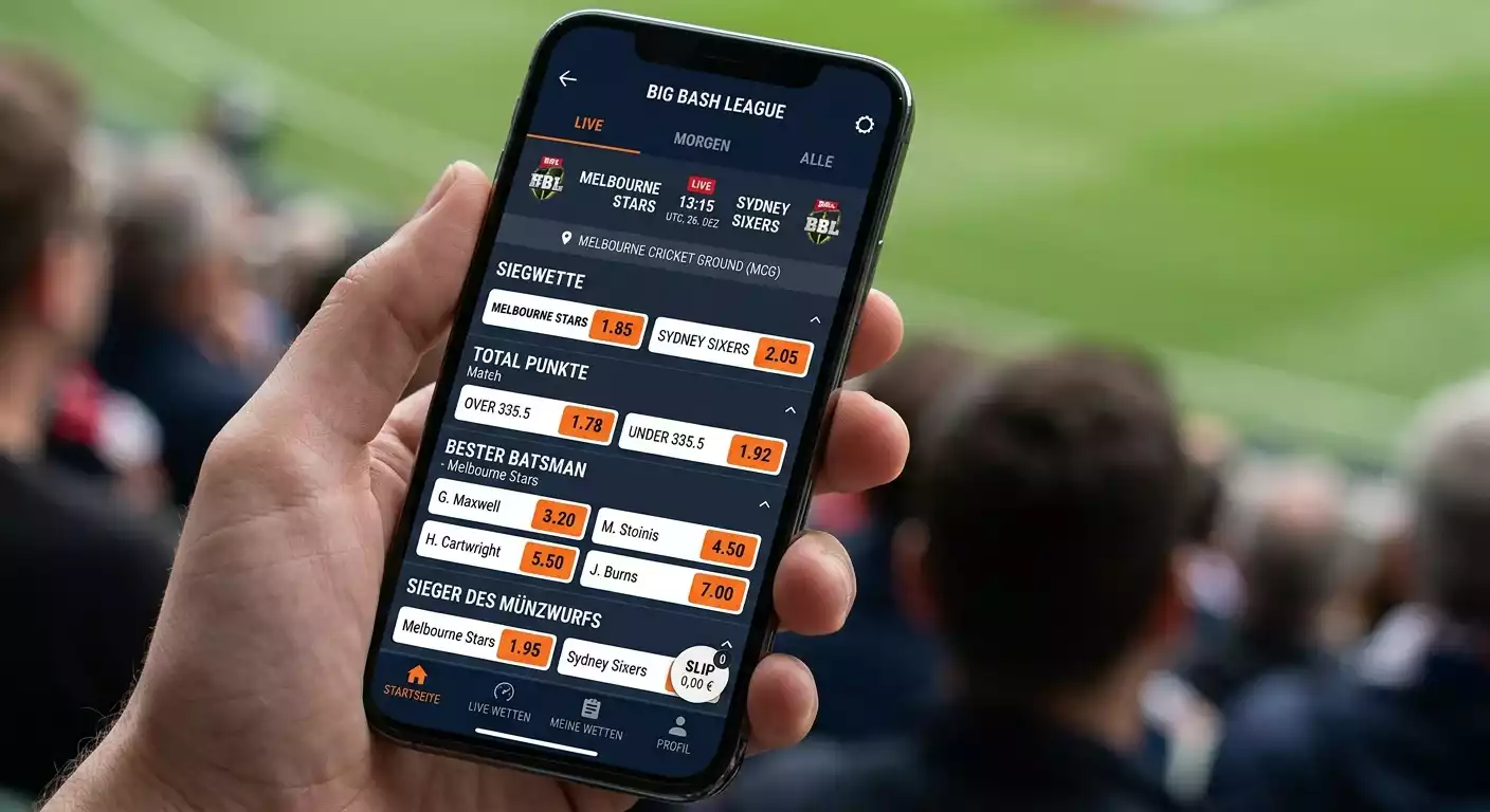 Wettmärkte für Big Bash League Spiele bei deutschen GGL-lizenzierten Anbietern