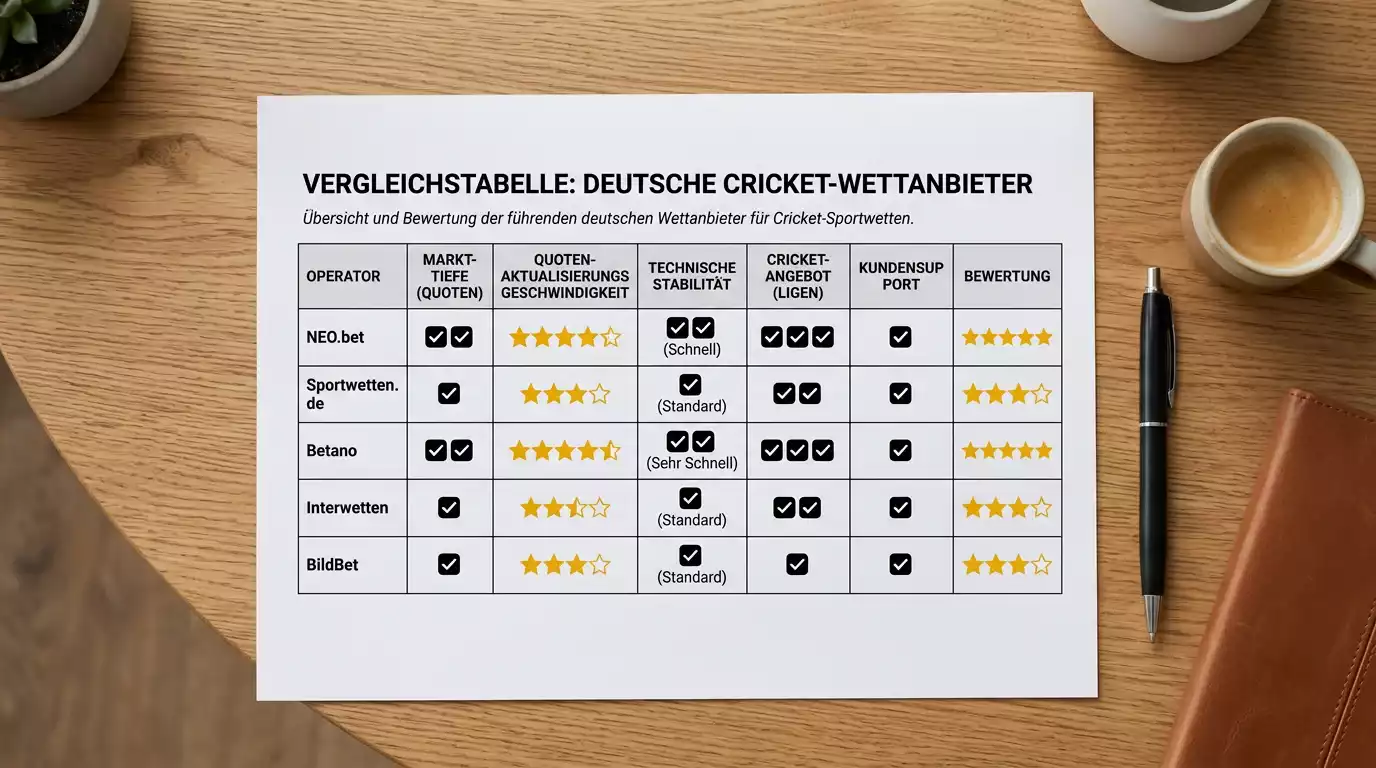 Vergleich deutscher GGL-lizenzierter Anbieter für Cricket-Live-Wetten nach Markttiefe und Stabilität