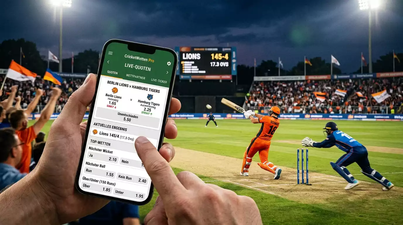 Cricket Live-Wetten In-Play-Strategie mit schnellen Quotenaktualisierungen bei einem IPL T20-Spiel