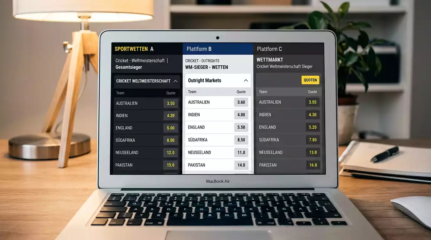 Vergleich der besten deutschen Anbieter für cricket outright wetten mit GGL-Lizenz