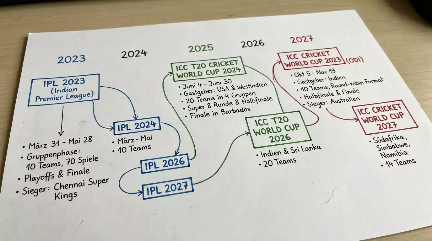 Überblick über Outright-Märkte für IPL, ICC World Cup und weitere Turniere beim Cricket-Wetten