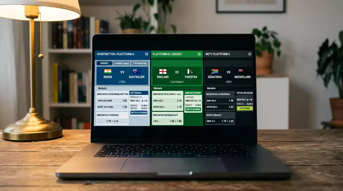 Vergleich der besten deutschen Anbieter für cricket over under runs wetten Märkte