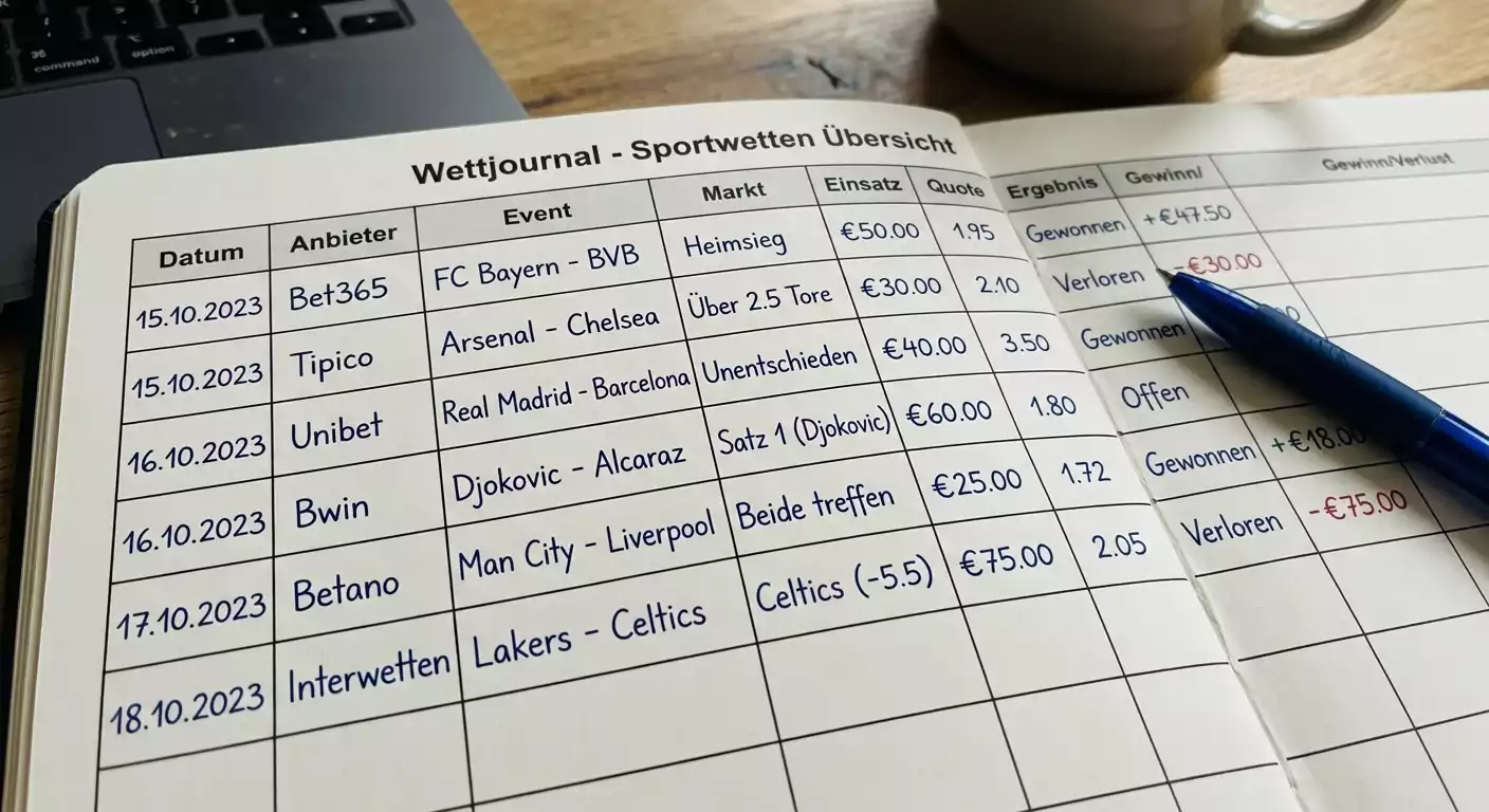 Cricket Wetten Dokumentation – Wettprotokoll für systematisches Bankroll Management und Strategieoptimierung