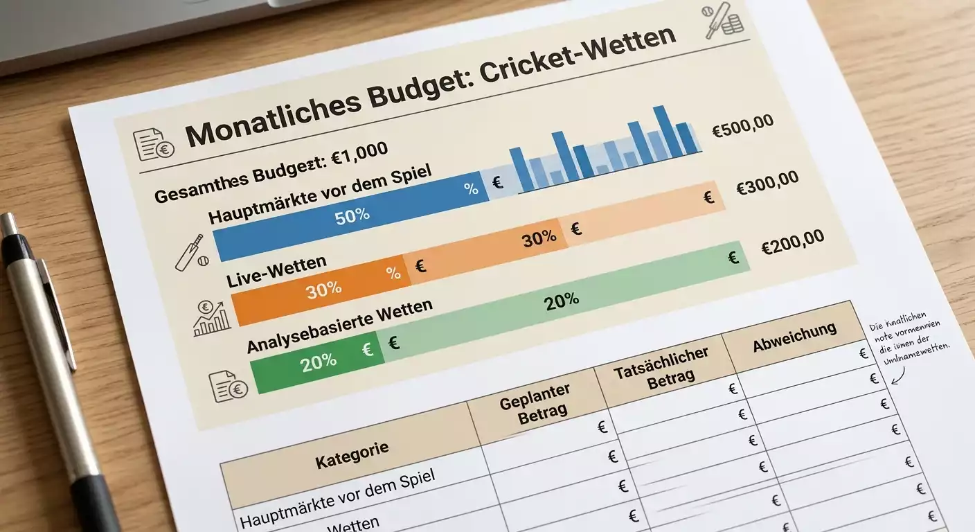 Bankroll Management für Cricket-Wetten im 1.000-Euro-LUGAS-Limit Rahmen – Einsatzplanung für deutsche Spieler