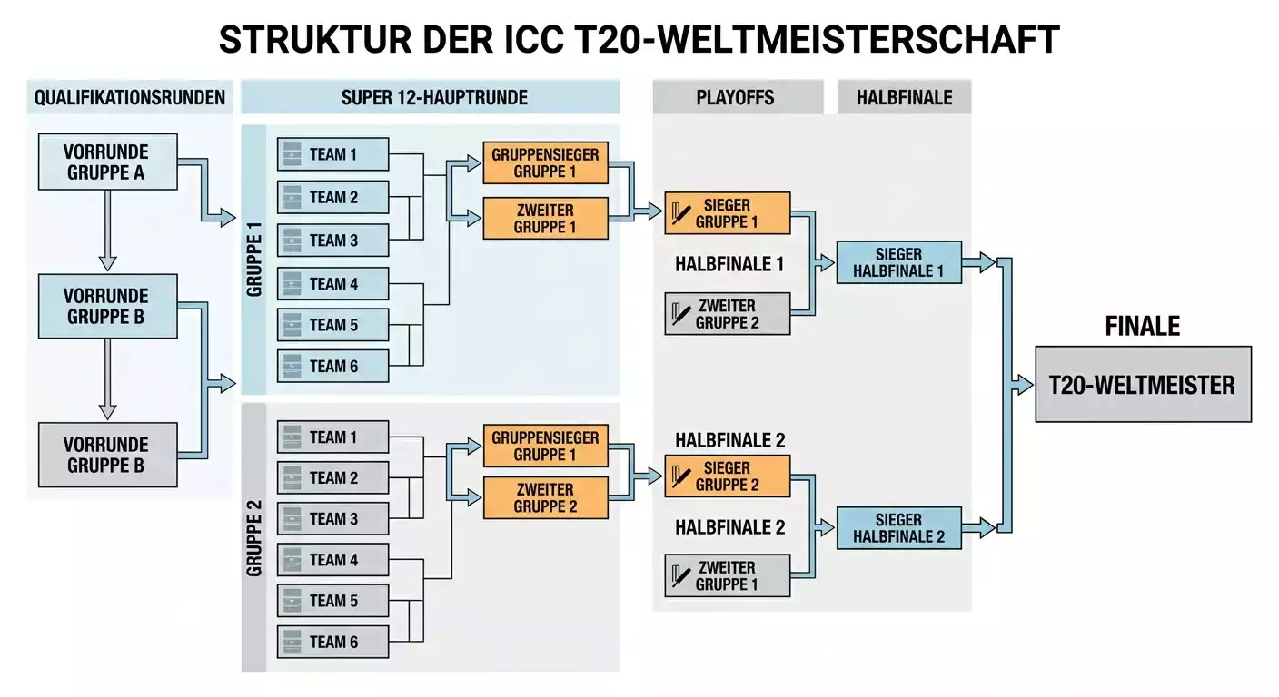 ICC T20 World Cup Turnierformat – Gruppenphase, Supergroup und Finalrunde erklärt für Cricket-Wetter