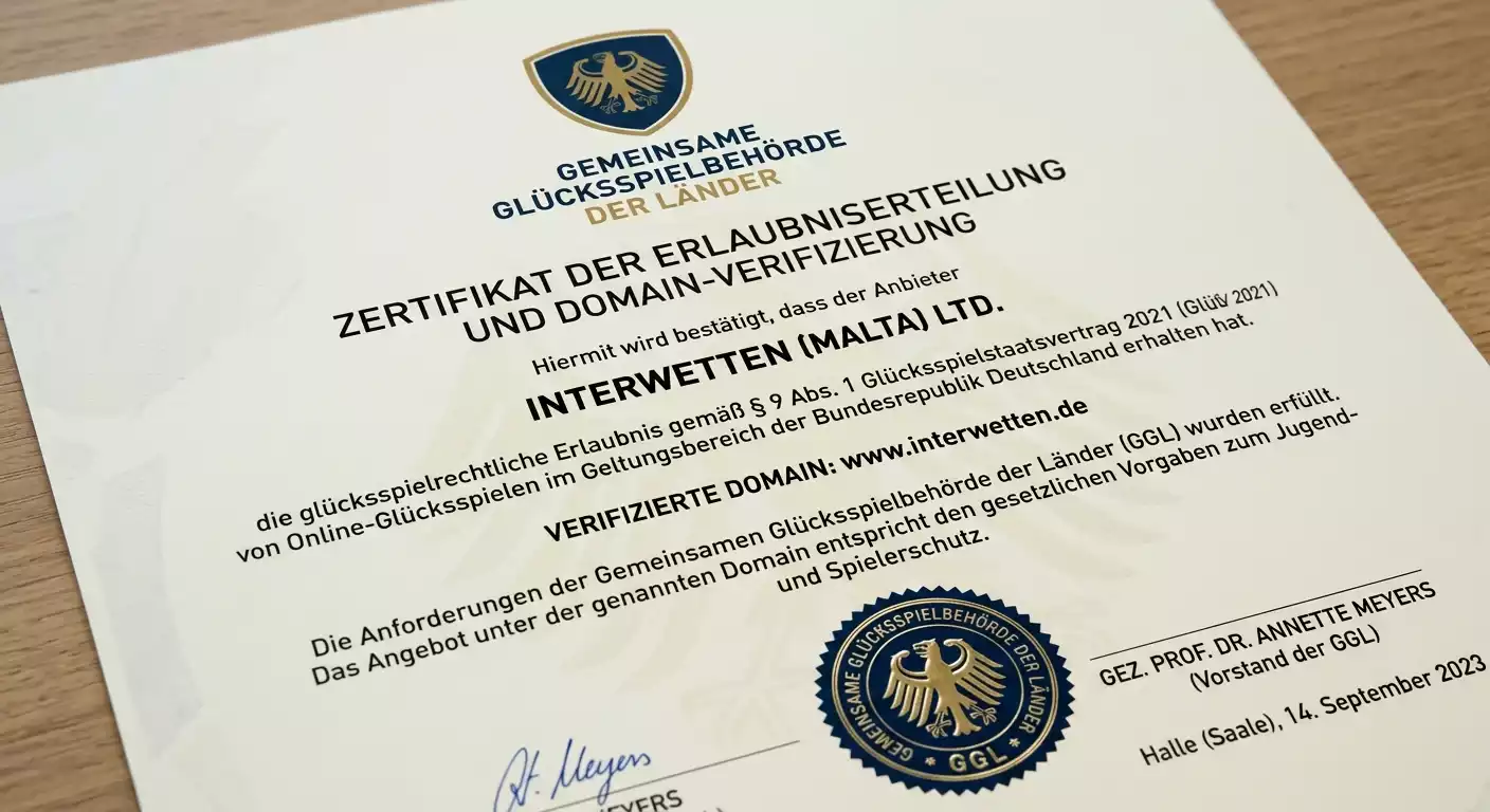 Interwetten GGL-Zertifizierung und .de-Domain – Lizenzkonfirmation für Cricket-Sportwetten in Deutschland
