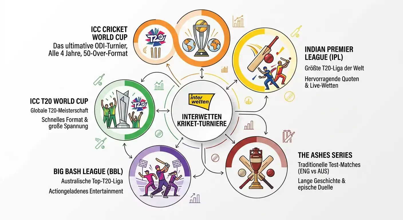 Interwetten Cricket Liga-Abdeckung – IPL, Ashes, ICC World Cup und BBL im Angebotsüberblick