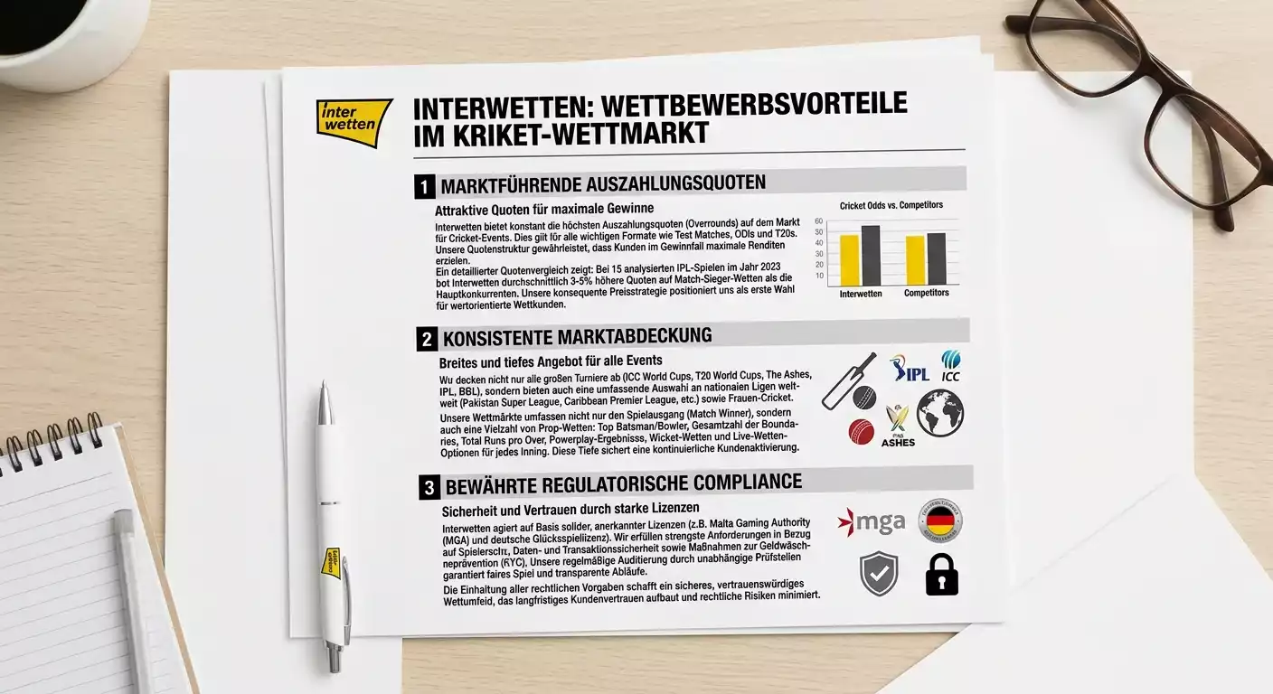 Interwetten Cricket Stärken-Analyse – Quotenführerschaft, Konsistenz und GGL-Compliance im Überblick