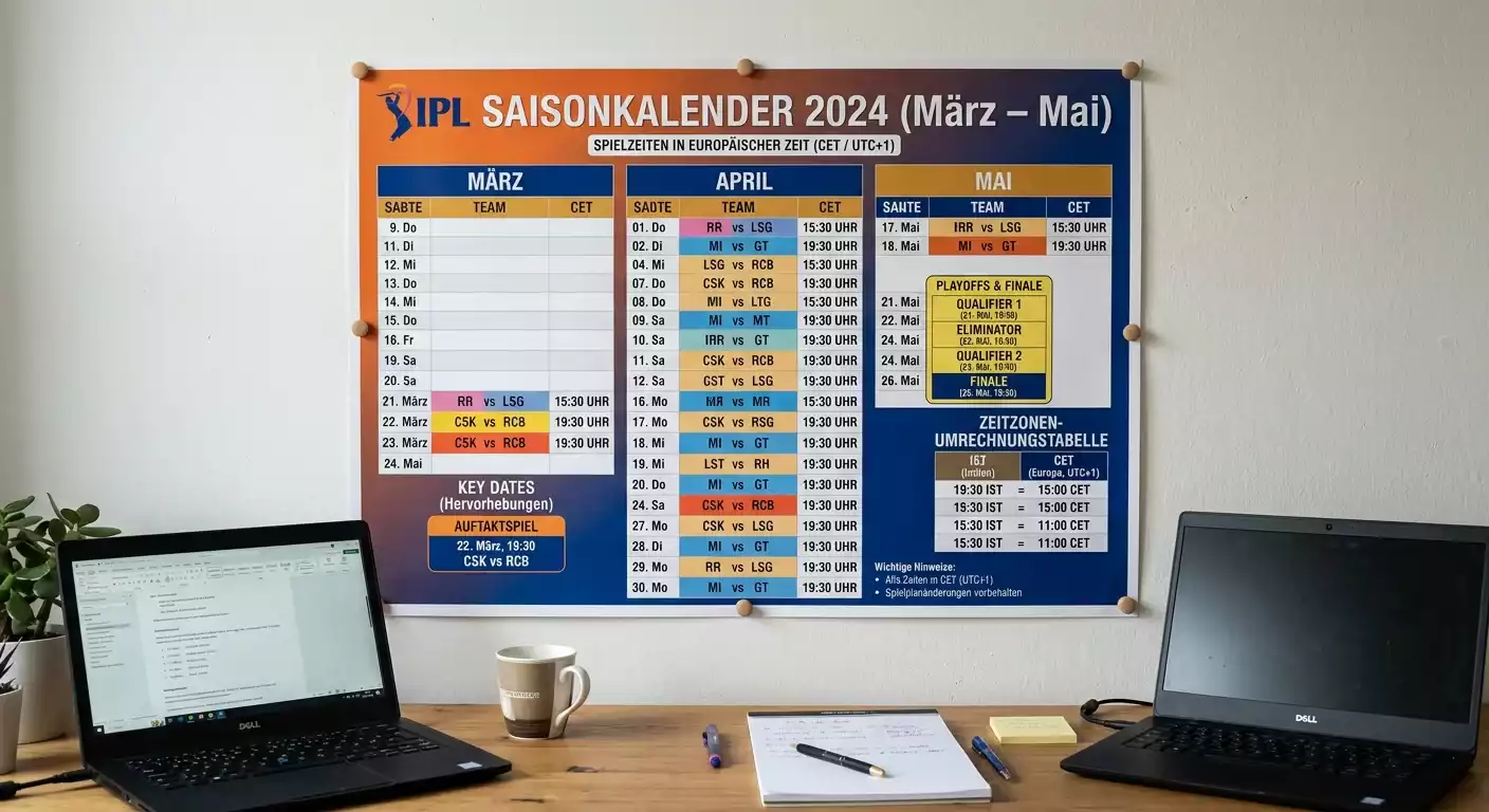 IPL Saison-Timing für deutsche Wetter – Spielzeiten, Markttiefe und Wettplanung März bis Mai