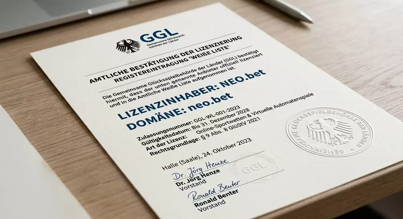 NEO.bet GGL-Whitelist Eintrag – Nachweis der deutschen Lizenz und Spielerschutz-Compliance