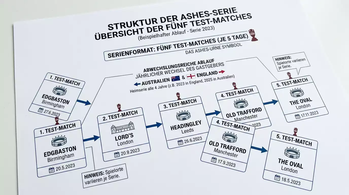 The Ashes Serie Format – England versus Australien Test-Cricket-Serienstruktur und Wettvolumen erklärt